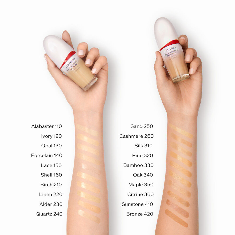 SHISEIDO Revitalessence Skin Glow & ブラシ Amazon.com: Shiseido RevitalEssence Skin Glow Foundation SPF